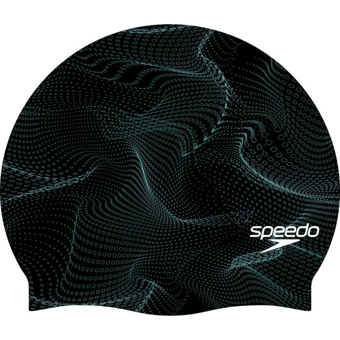 Adult Elastomeric Printed Caps Blue/Green