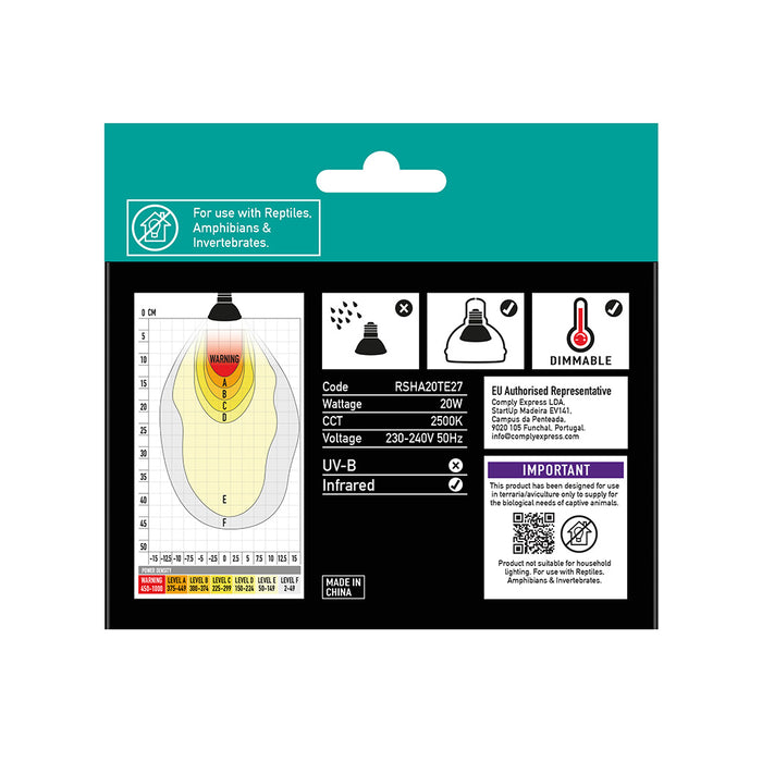 Arcadia Mini Halogen Heat Lamp 20W – Reptile Basking Bulb (E27)