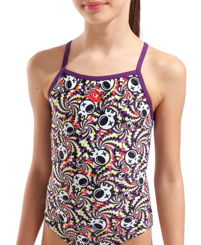 Arena Girls Fun Skulls Lightdrop Back Swimsuit