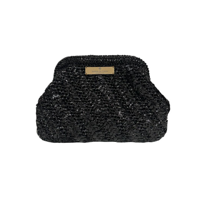 Black Raffia Clutch
