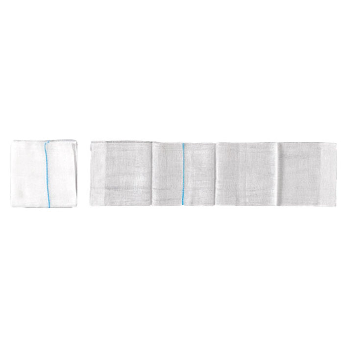 Compresse di garza cotone piegata cm 10 x 10 a 16 strati - filo di bario (conf. 100 pz.)