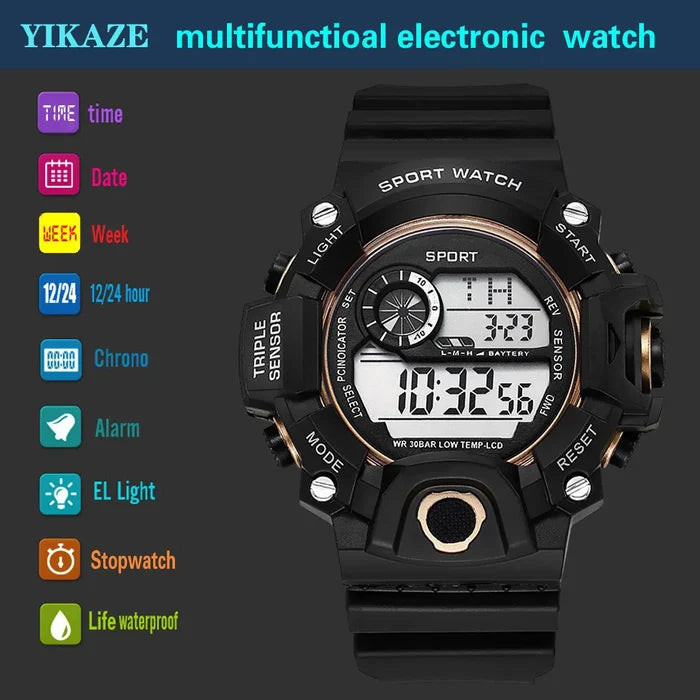 Digital Sports Watch with Alarm & Backlight