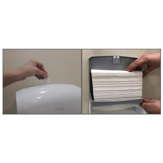 Dispenser per asciugamani piegati a Z