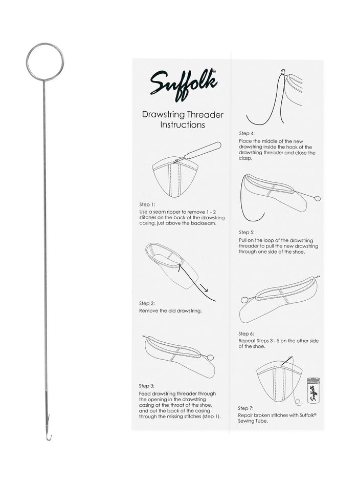 Drawstring Threader for Ballet and Pointe Shoes