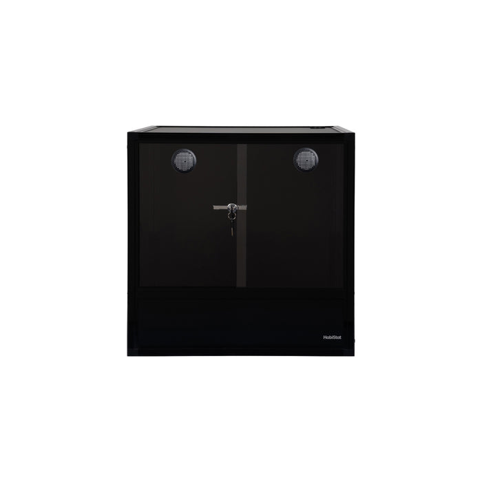 Black HabiStat ProVC 60x60x60cm PVC vivarium front view