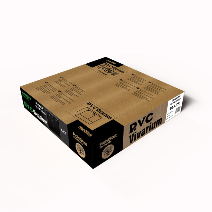 Black HabiStat ProVC 60x60x60cm PVC vivarium retail packaging