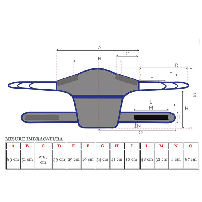 Imbracatura dorsale RP893 per verticalizzatore