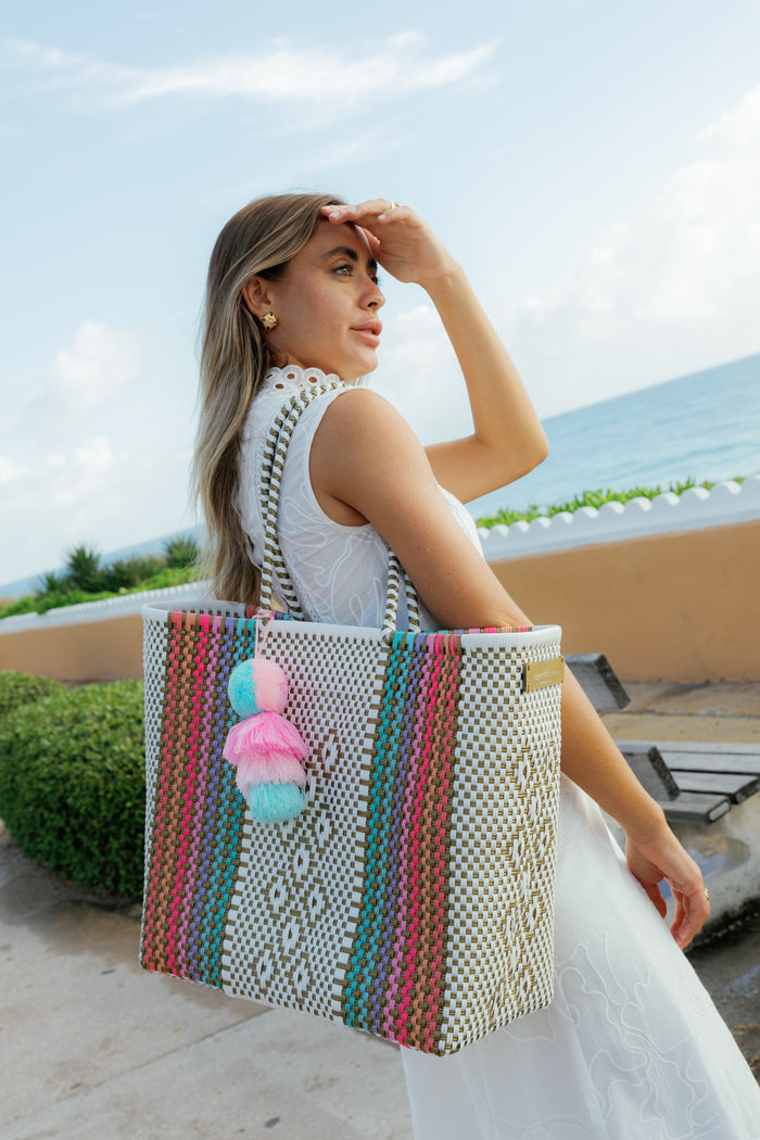 Iris Swirl Citron Tote