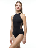 Mock Turtleneck Leotard with Open Back