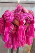 Neon Pink Heart XLarge Pom