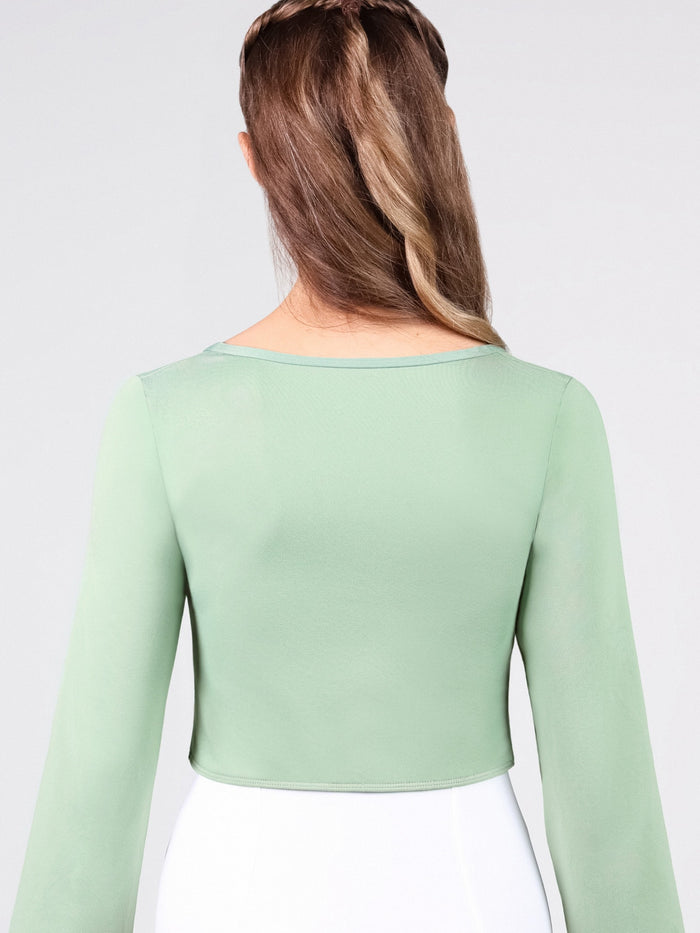 Parisian Macaron Modal Tie-Front Cropped Child Size Top