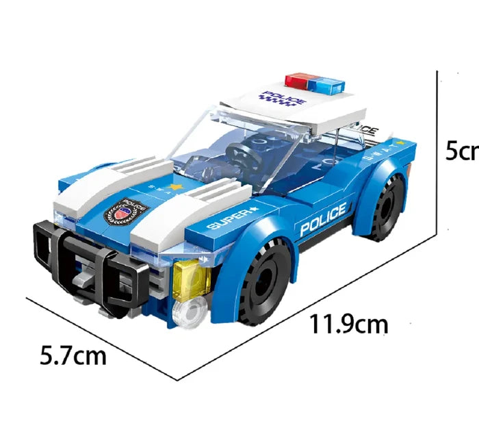 Police Building Block Car Toy Set