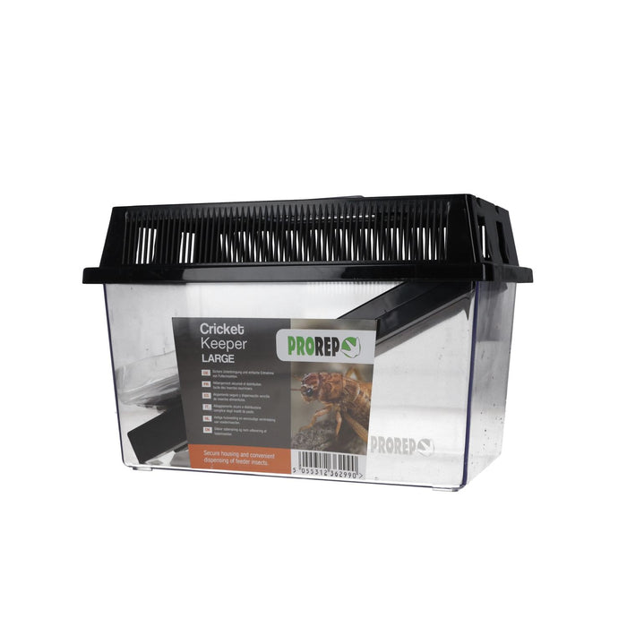 ProRep Cricket Keeper Large with ventilated lid, four feeder tubes and dishes