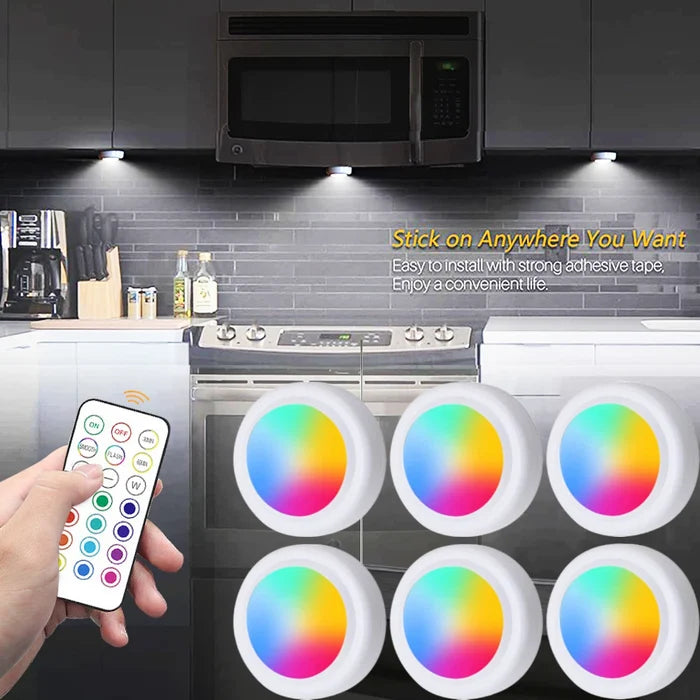 RGB Remote-Control LED Lights- 1 to 6 Pack