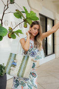 Rugby Sage Blue Citron Tote