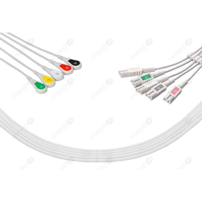 Set ECG 5 derivazioni LL Style, bottoncino LL5-90S-I