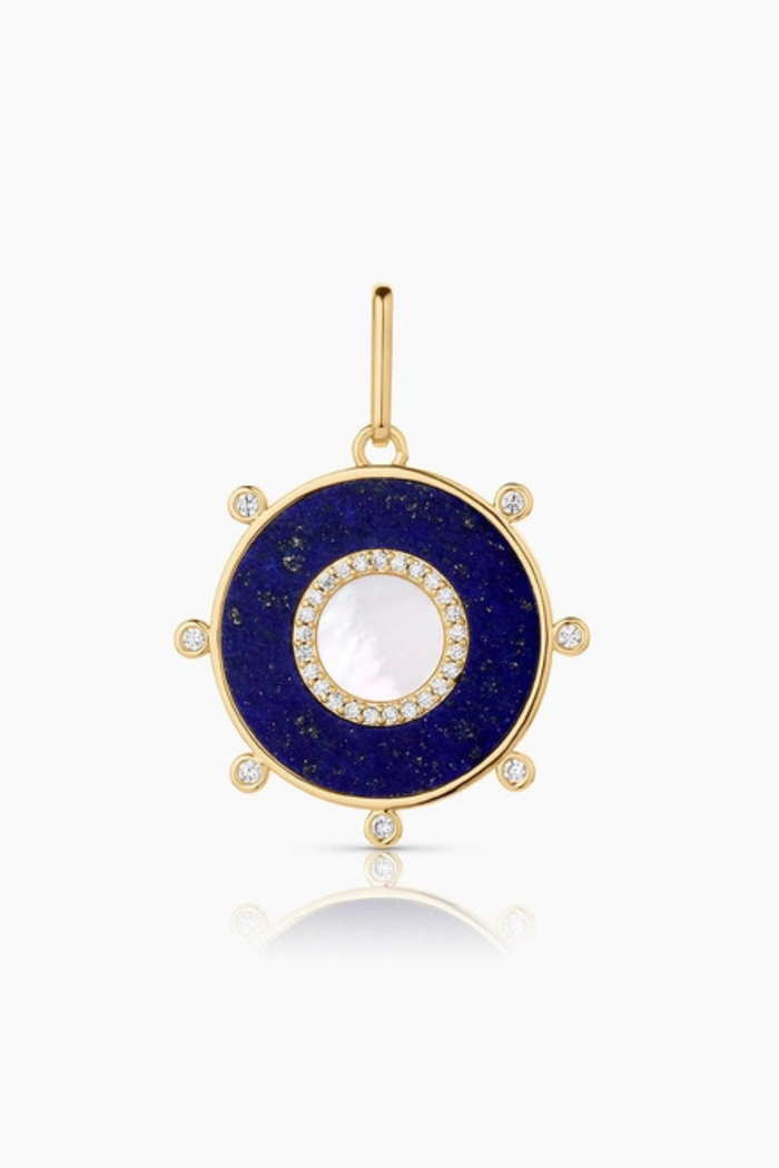 Soleil Lapis and Mother of Pearl Charm