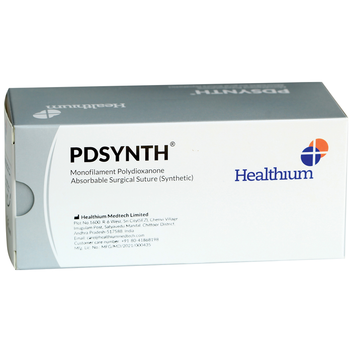 Sutura Healthium PDSYNTH, ago 1/2 40mm, USP 1 - filo viola 90cm (conf. 12 pz.)