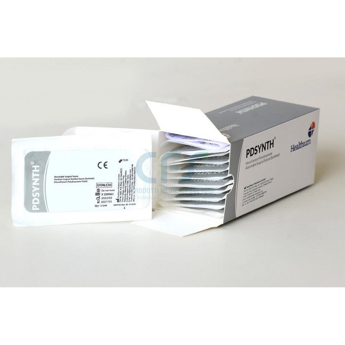 Sutura Healthium PDSYNTH, ago 1/2 40mm, USP 1 - filo viola 90cm (conf. 12 pz.)
