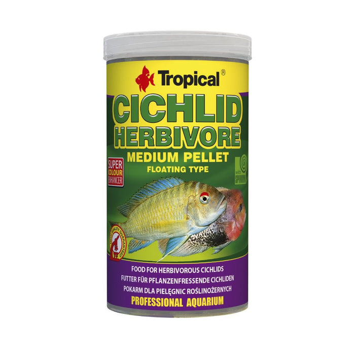 Tropical Cichlid Herbivore Medium Pellet packaging