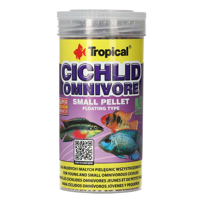 Tropical Cichlid Omnivore Small Pellet packaging