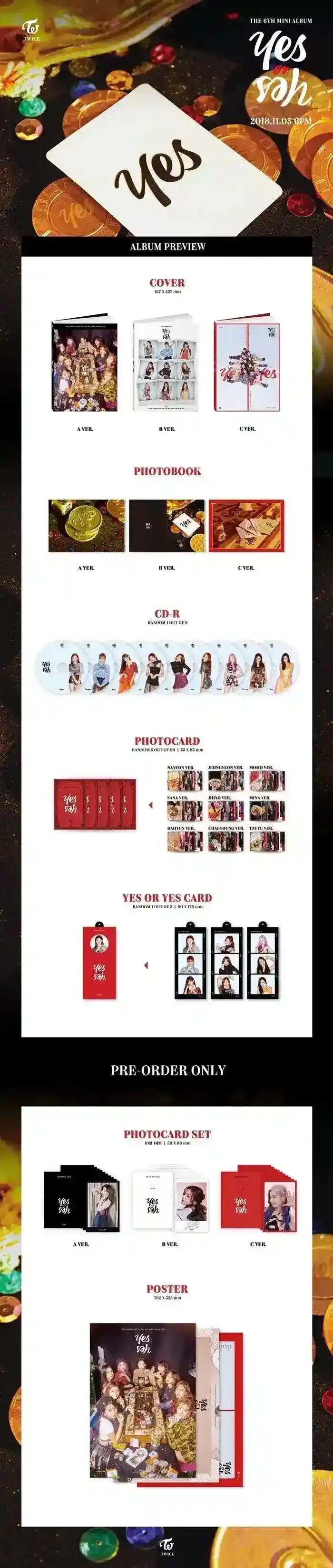 TWICE - [YES OR YES] 6th Mini Album - Oppa Store