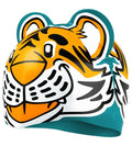 Unisex Kids Tiger Print Swim Cap For Tots