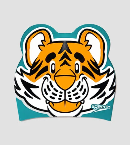 Unisex Kids Tiger Print Swim Cap For Tots