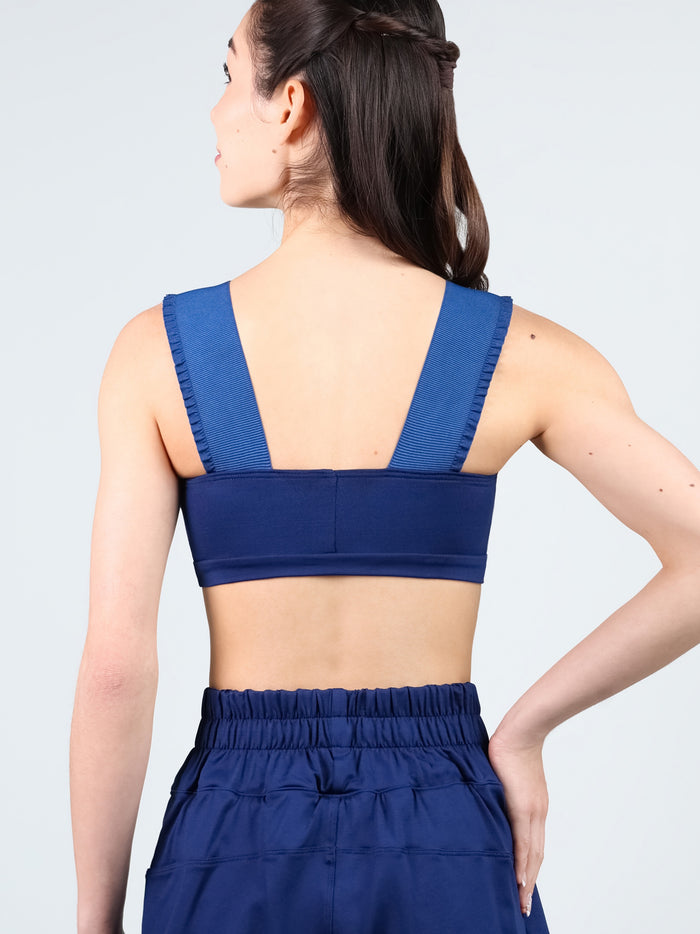Varsity Ruffle Strap Crop Top