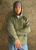 Zip-Up Army Green Hoodie